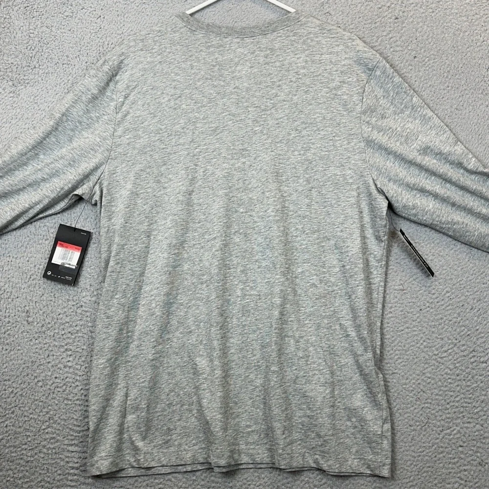 NEW Nike T-Shirt Men Large Dri-FIT Grey Basketball Court Graphic Long Sleeve Tee